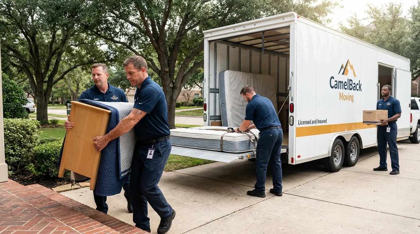 Crew loading residential truck for cross-state move from Lake Saint Louis, MO