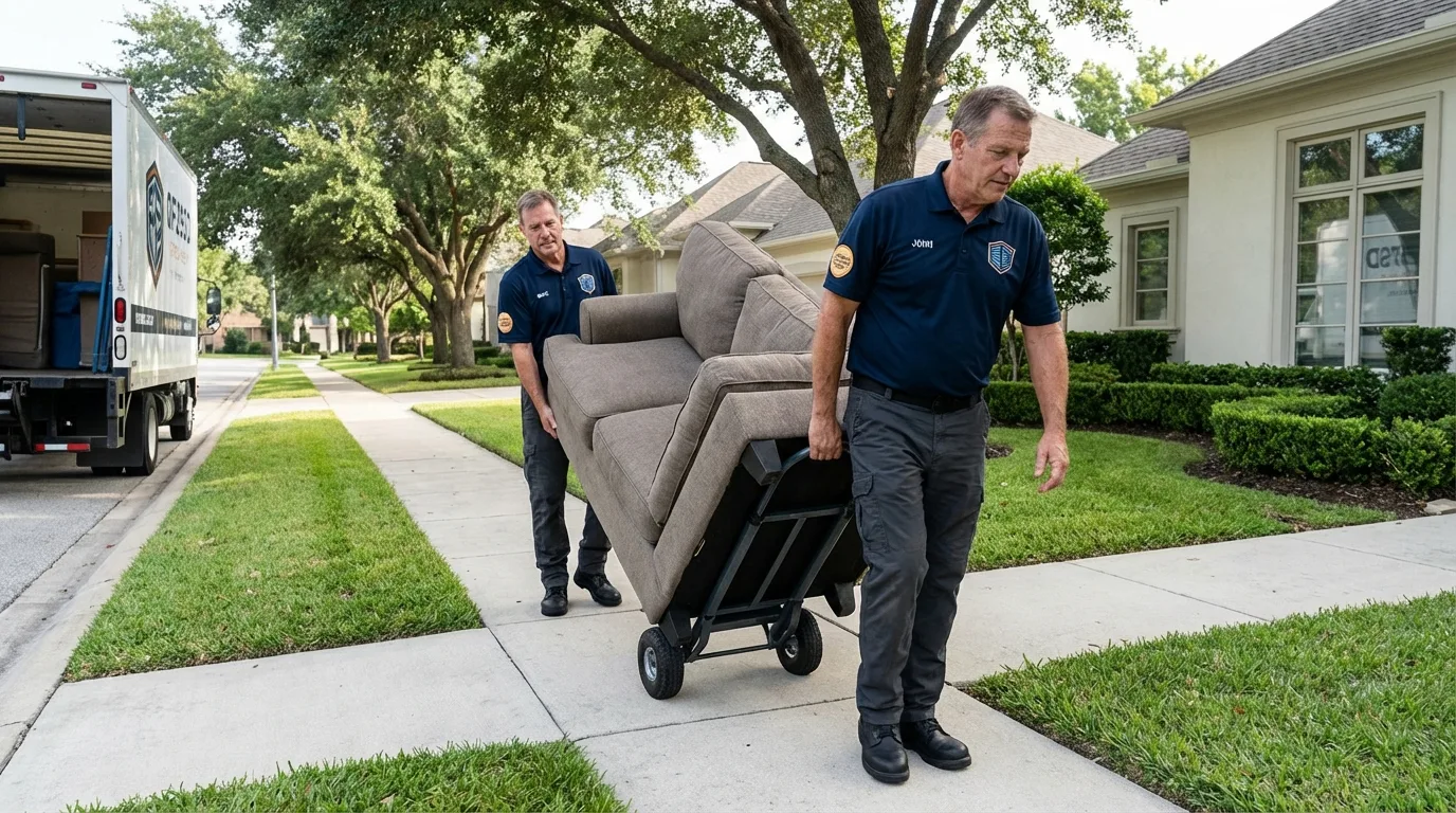 Local residential moving crew loading furniture in Lake Saint Louis, MO